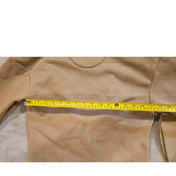 Girlfriend Collective Jaya Scarf Sweatshirt, Color-Brulee, Built in Scarf, Sz S - Picture 8 of 9